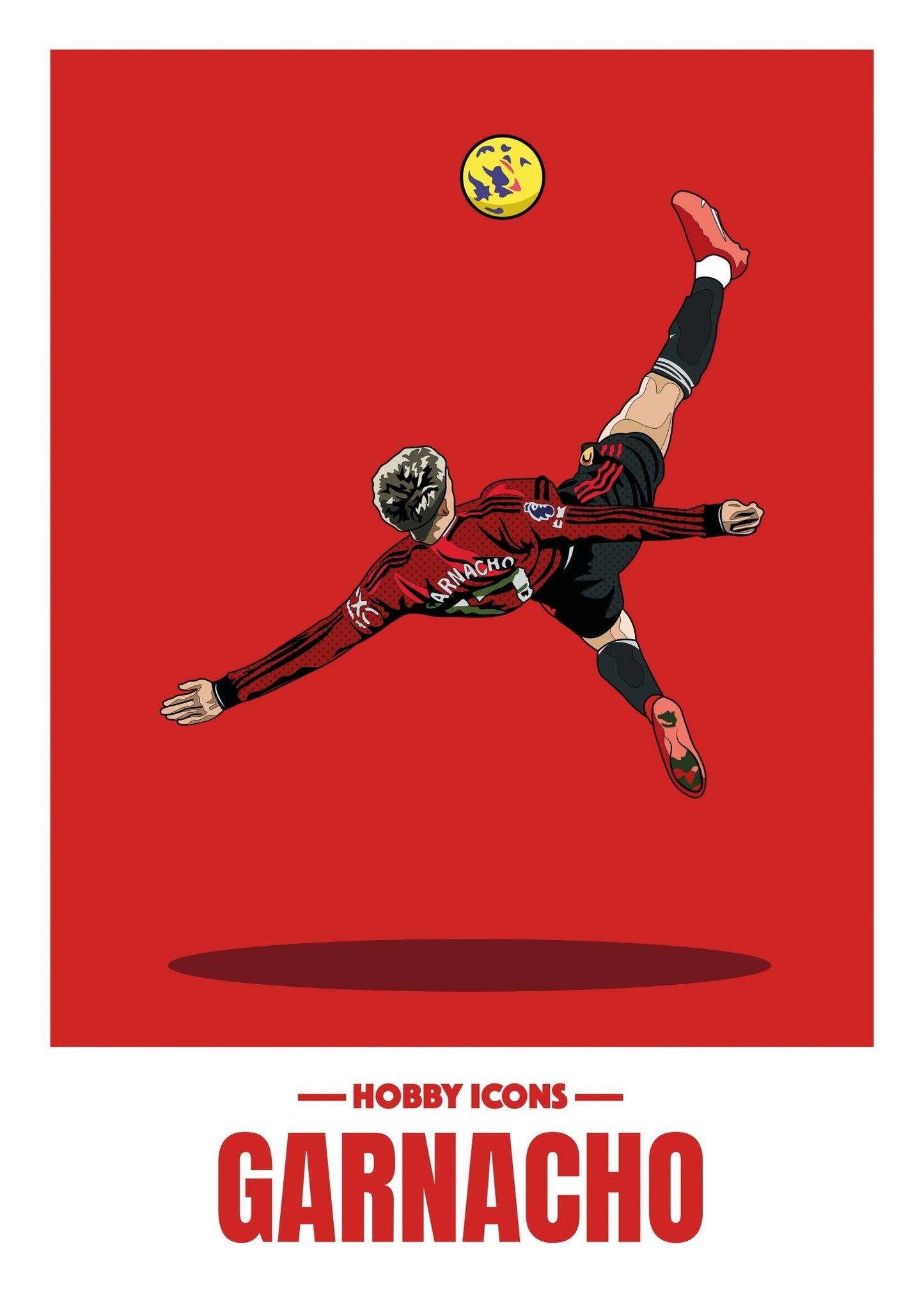 A4 Print - Alejandro Garnacho - Hobby Icons Illustrated Poster