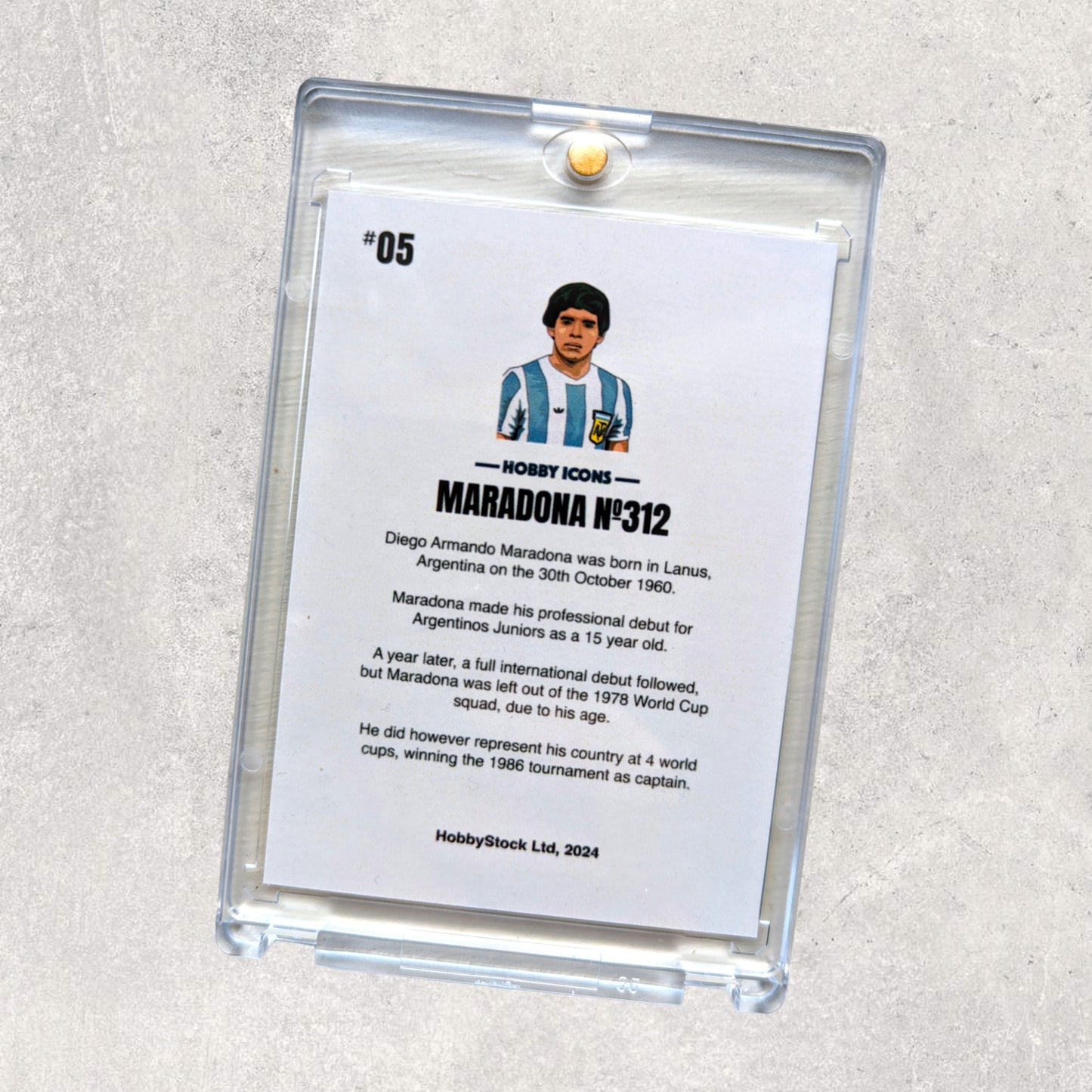 #5 Diego Maradona No 312' Illustrated Custom Football Trading Card