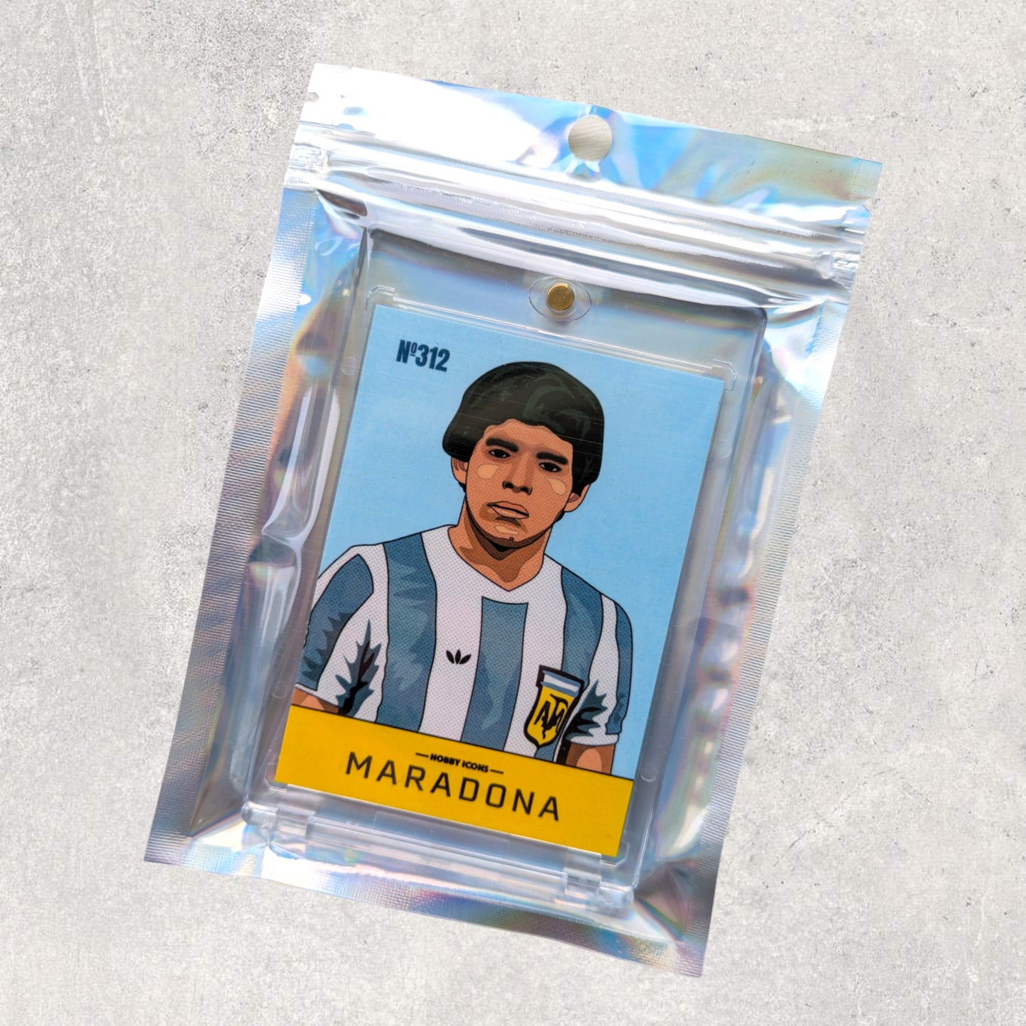 #5 Diego Maradona No 312' Illustrated Custom Football Trading Card