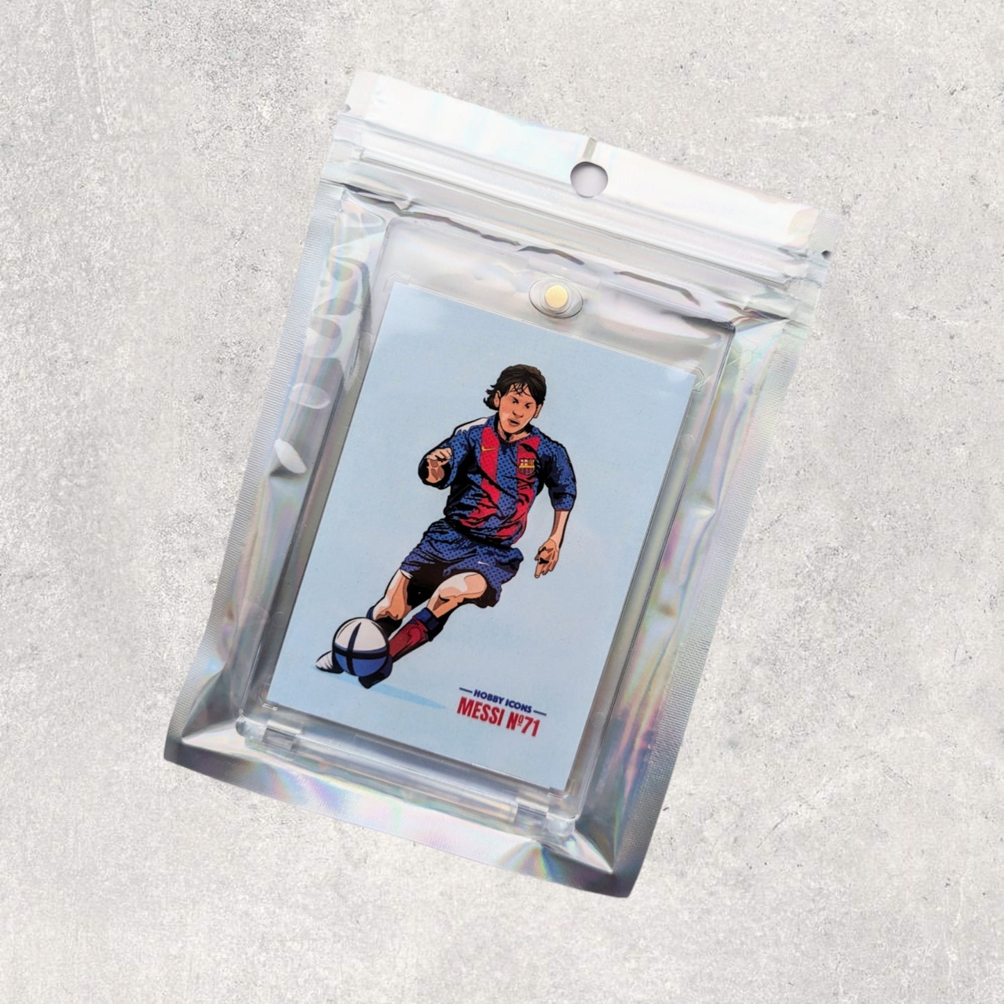 #1 'Messi No 71' Illustrated Custom Football Trading Card