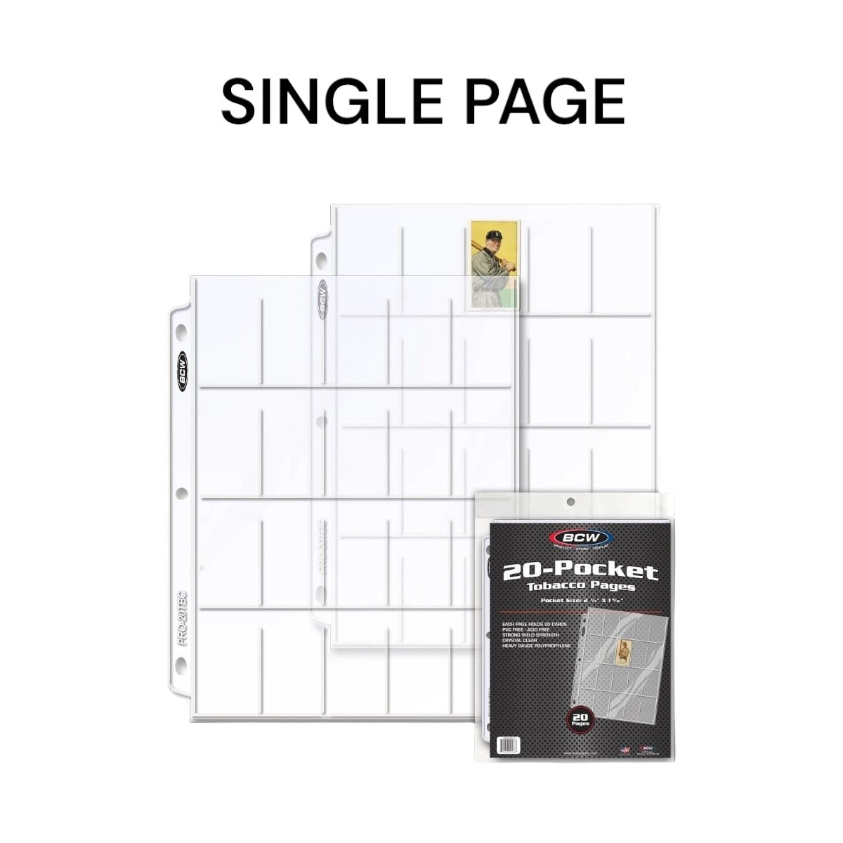 Pro 20-Pocket Cigarette Trading Card Page (Single Page)