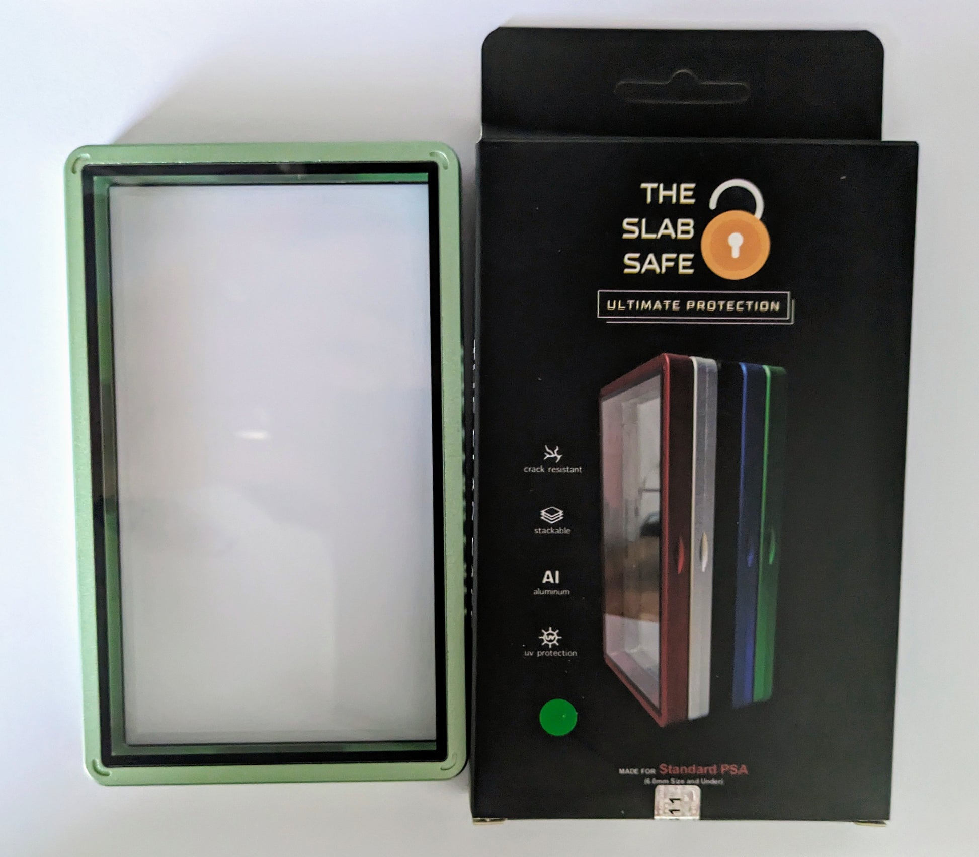 light green uv protection trading card aluminium case for PSA graded cards