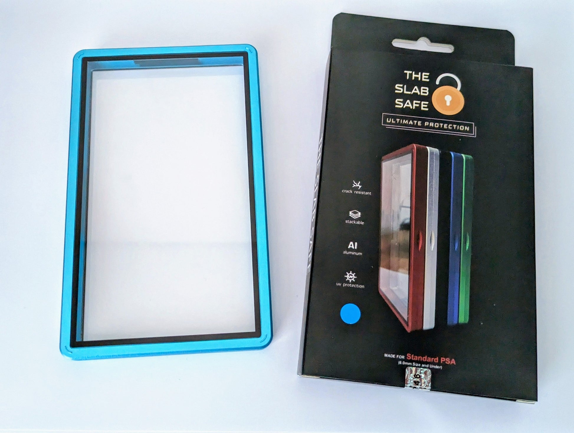 light blue uv protection trading card aluminium case for PSA graded cards