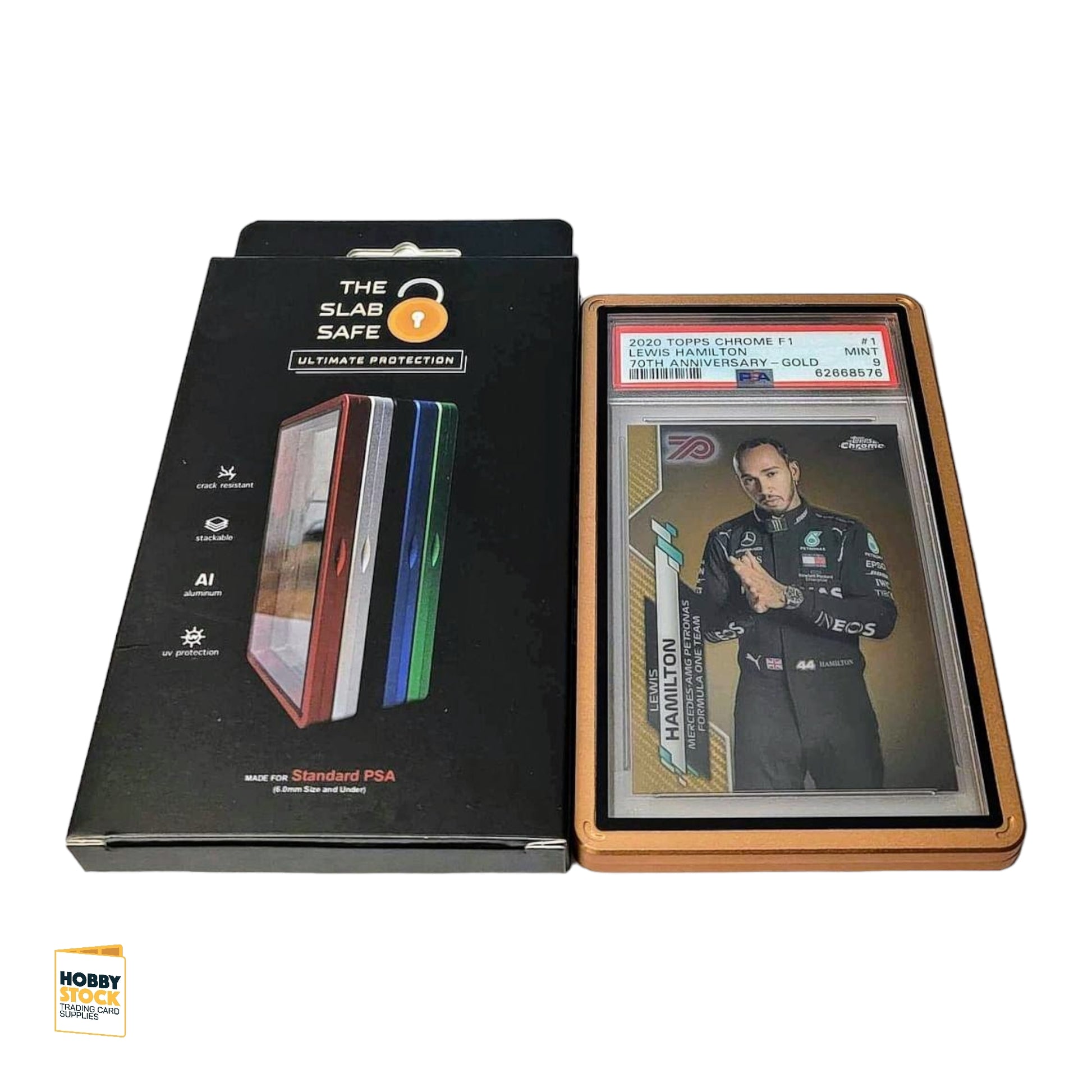 gold uv protection trading card aluminium case for PSA graded cards