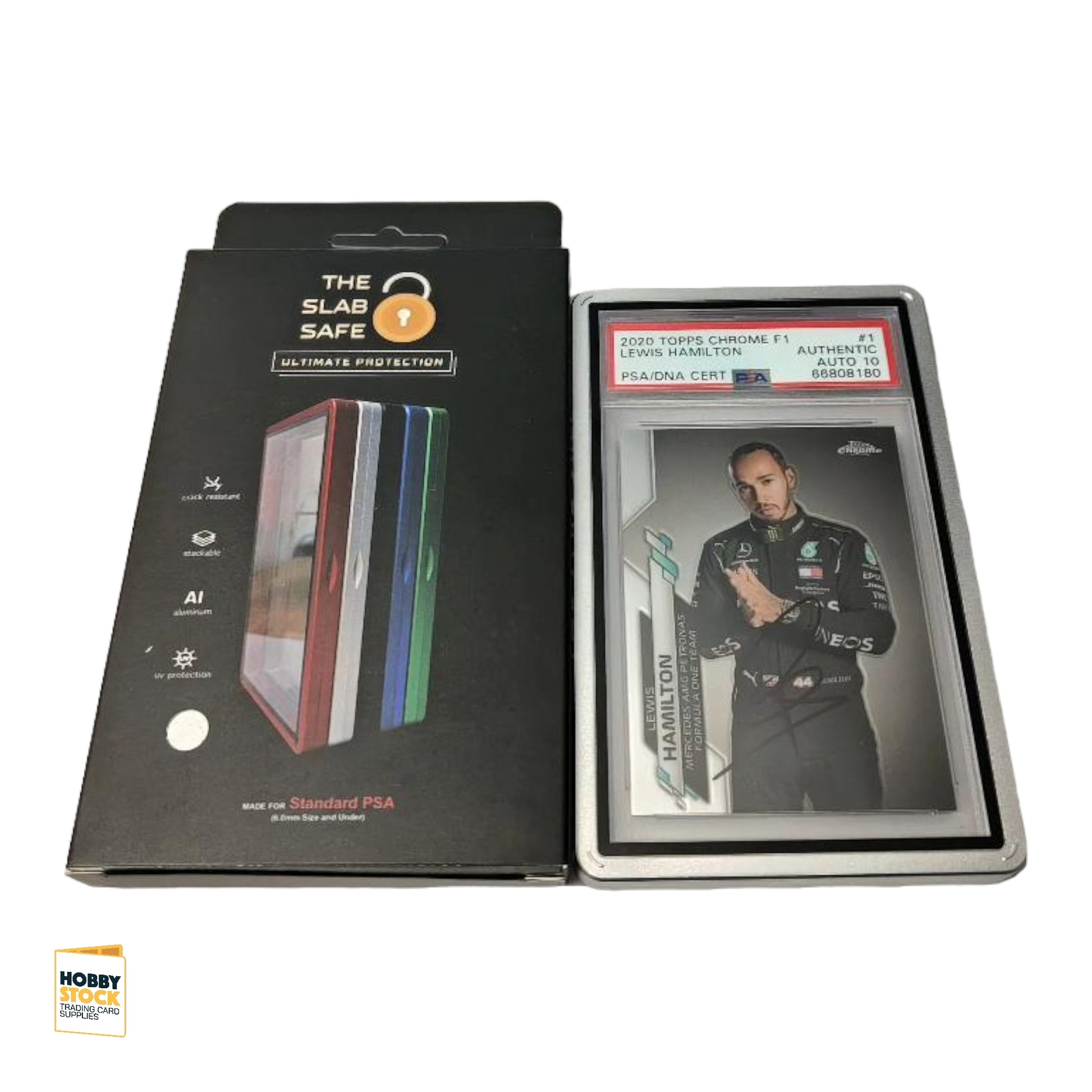 silver uv protection trading card aluminium case for PSA graded cards