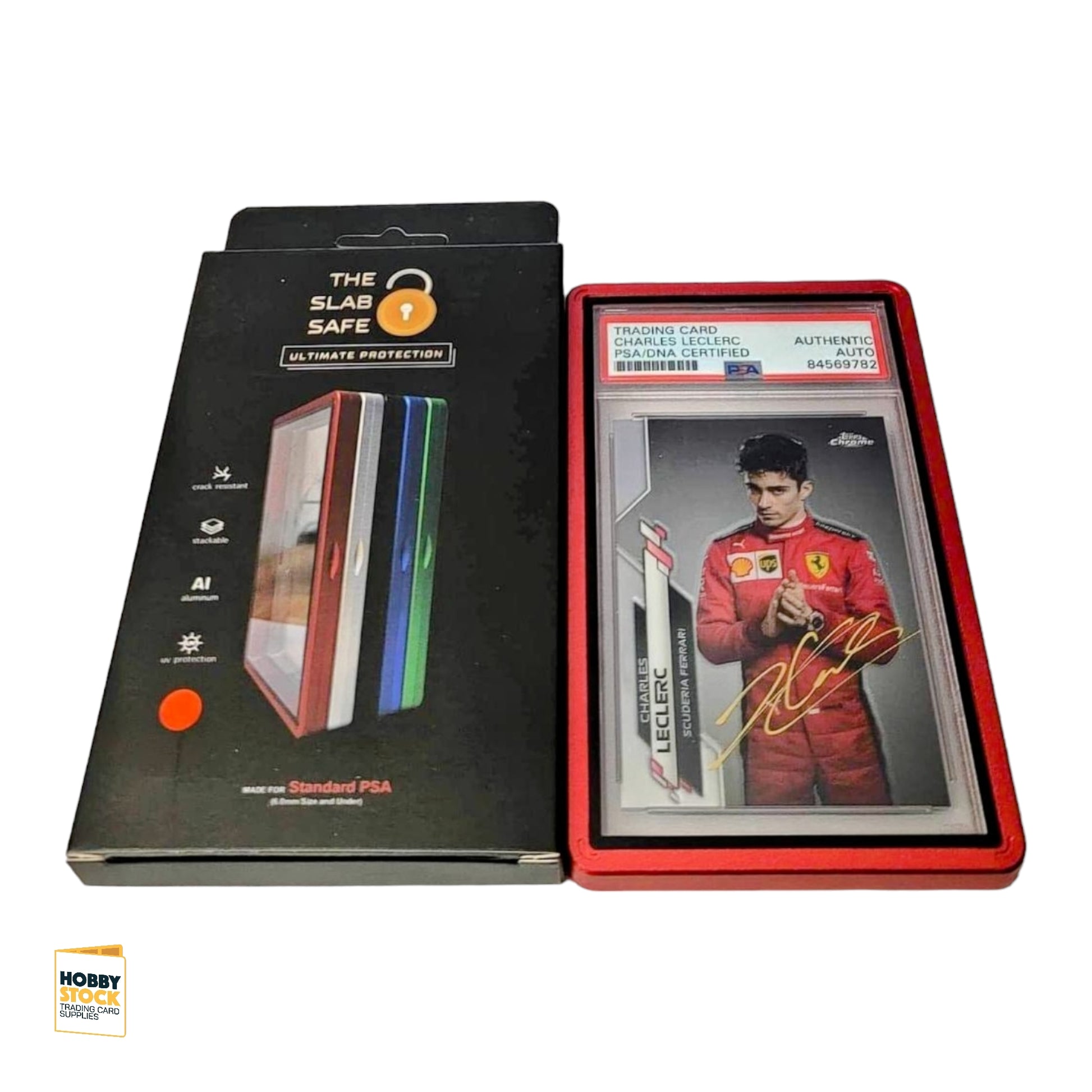 red uv protection trading card aluminium case for PSA graded cards