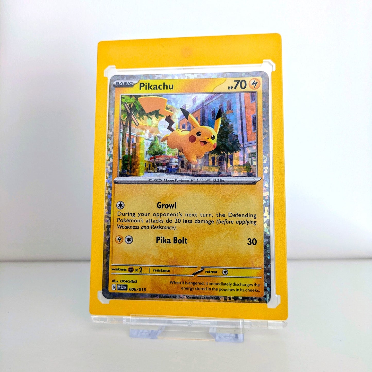 yellow border 35pt magnetic trading card display case