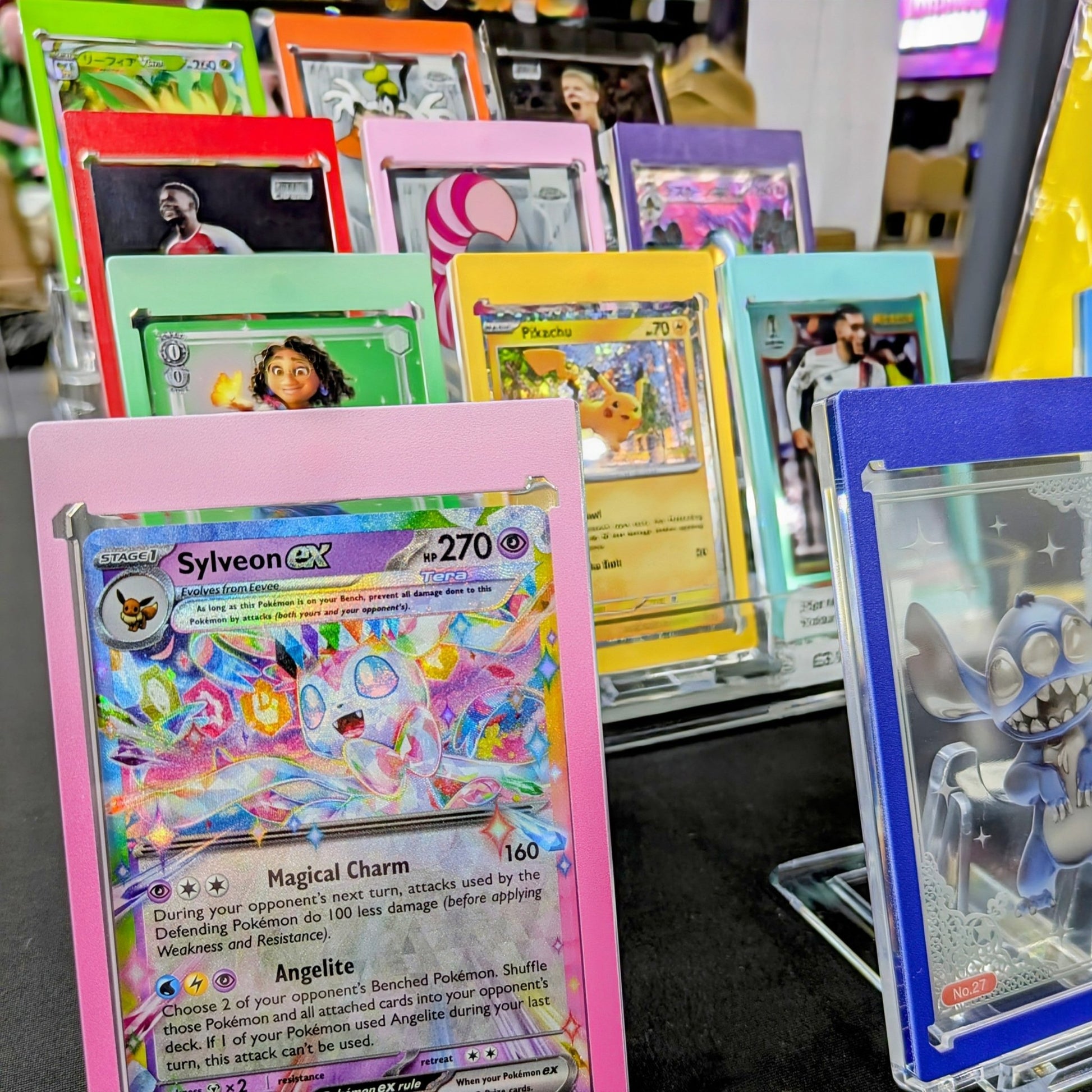 35pt colour trading card display case