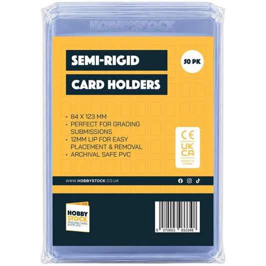 Semi Rigid Card Holders (50 Pack) - HobbyStock