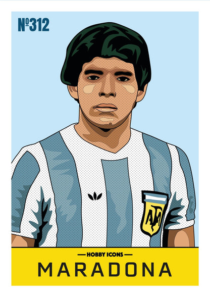 A4 Print - Diego Maradona - Hobby Icons Illustrated Poster