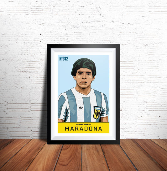 A4 Print - Diego Maradona - Hobby Icons Illustrated Poster