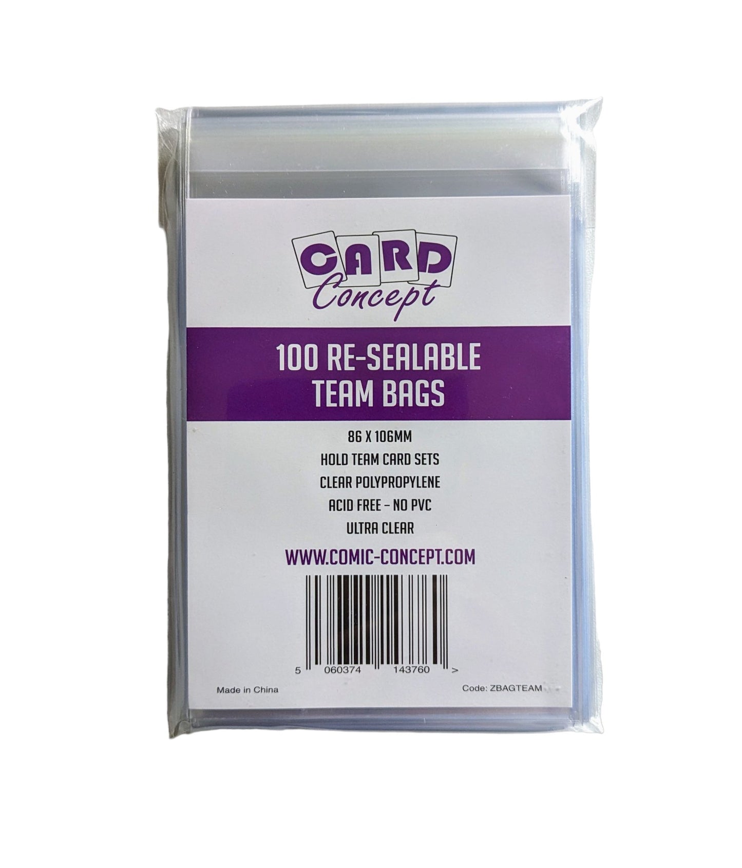 Card Concept Resealable Team Bags (100ct)
