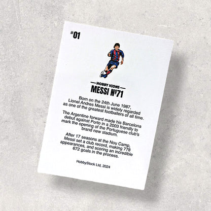 #1 'Messi No 71' Illustrated Custom Football Trading Card