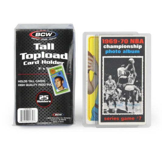 Tall Card Toploaders (25 pack) - BCW