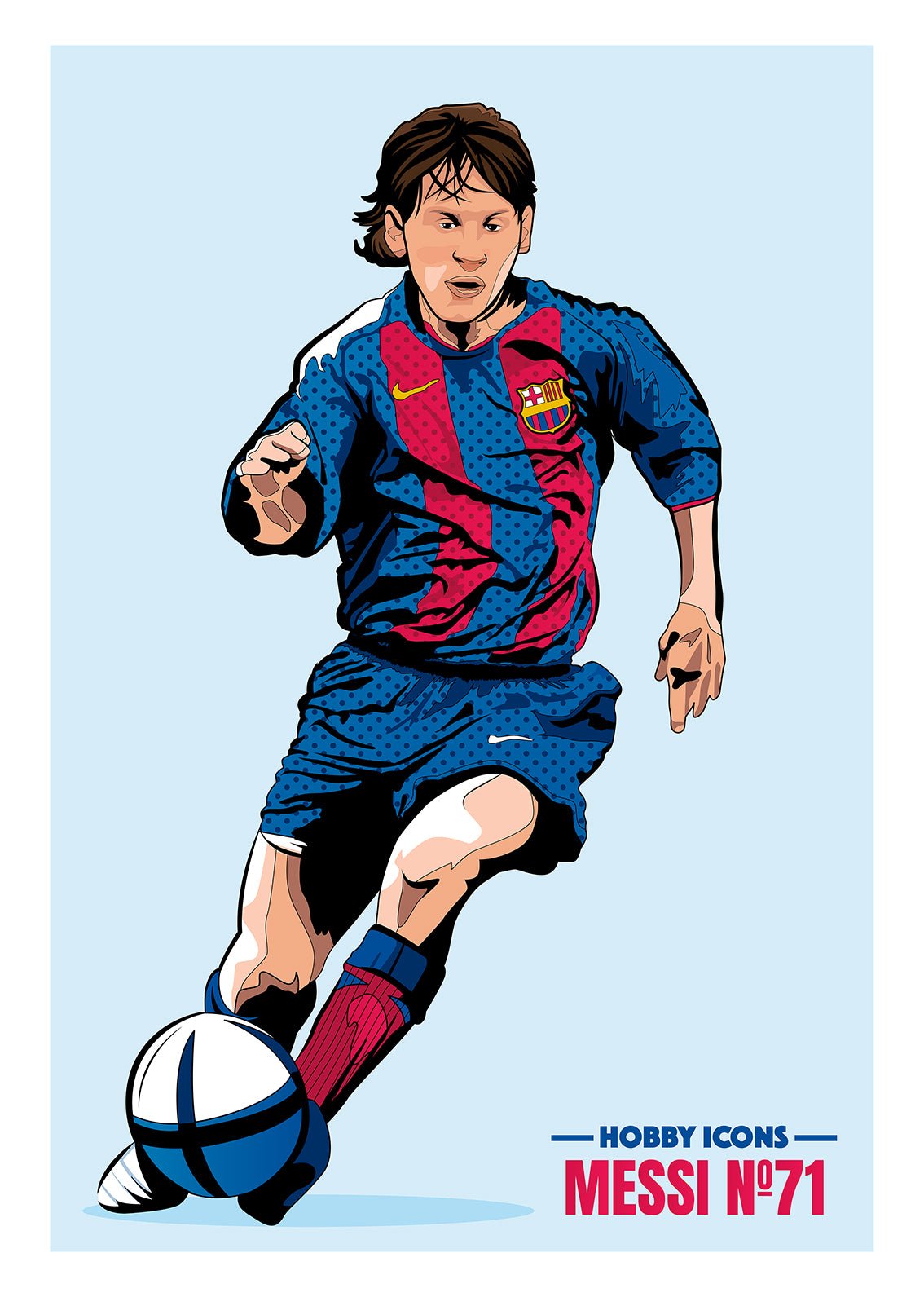 A4 Print - Lionel Messi 'No 71' - Hobby Icons Illustrated Poster