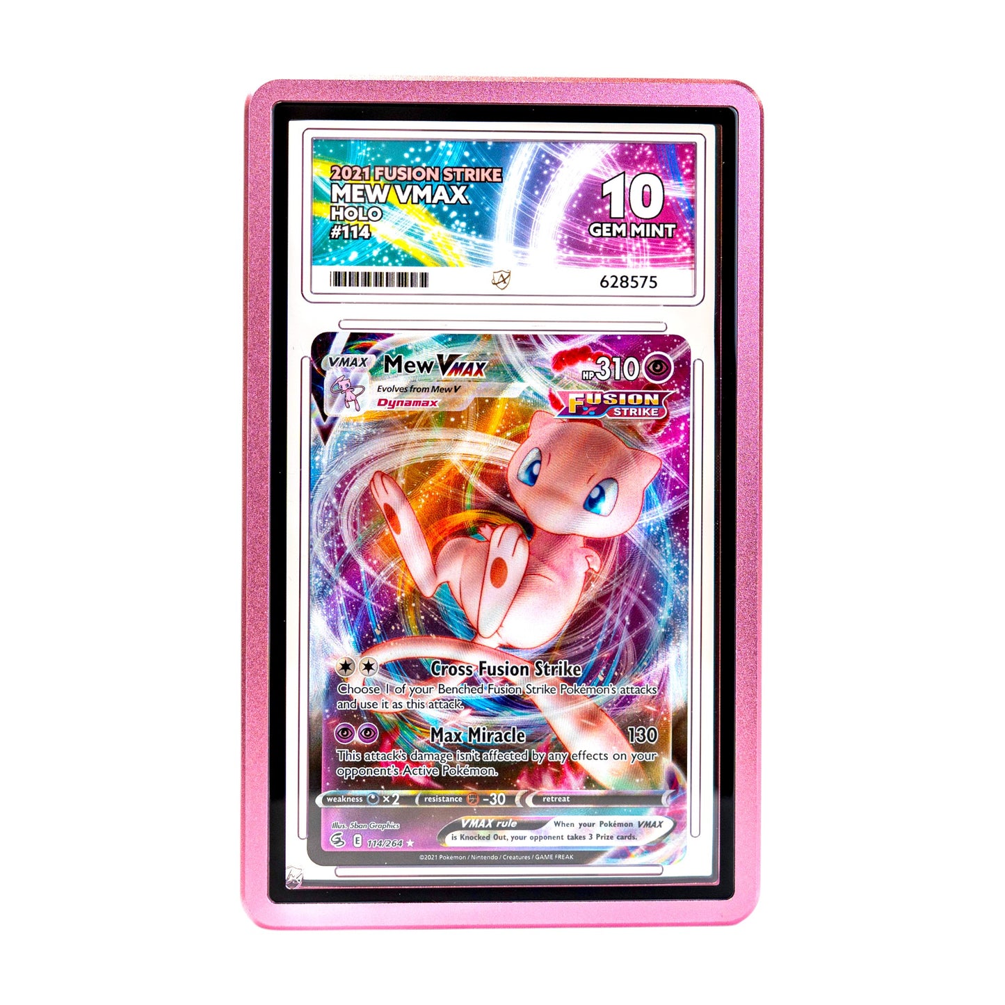 Premium pink graded card case for ACE grading