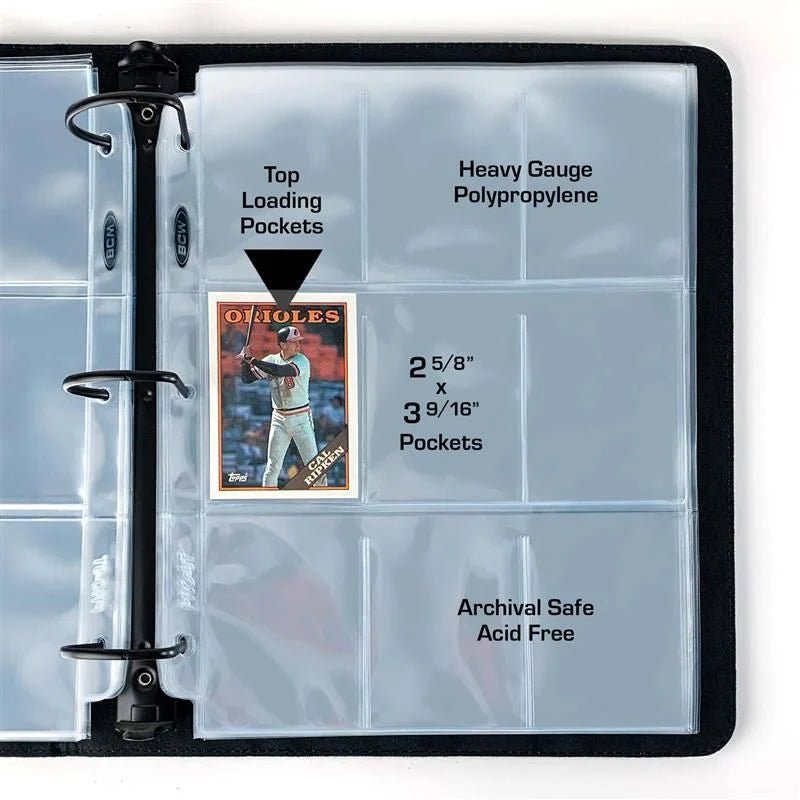 Pro 9-Pocket Trading Card Page (Single Page)